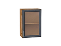 Шкаф верхний с 1-ой остекленной дверцей Сканди (716х500х320) Дуб Вотан/graphite softwood