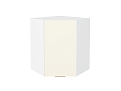 Шкаф верхний угловой Терра (716х600х600) Белый/Ваниль Софт