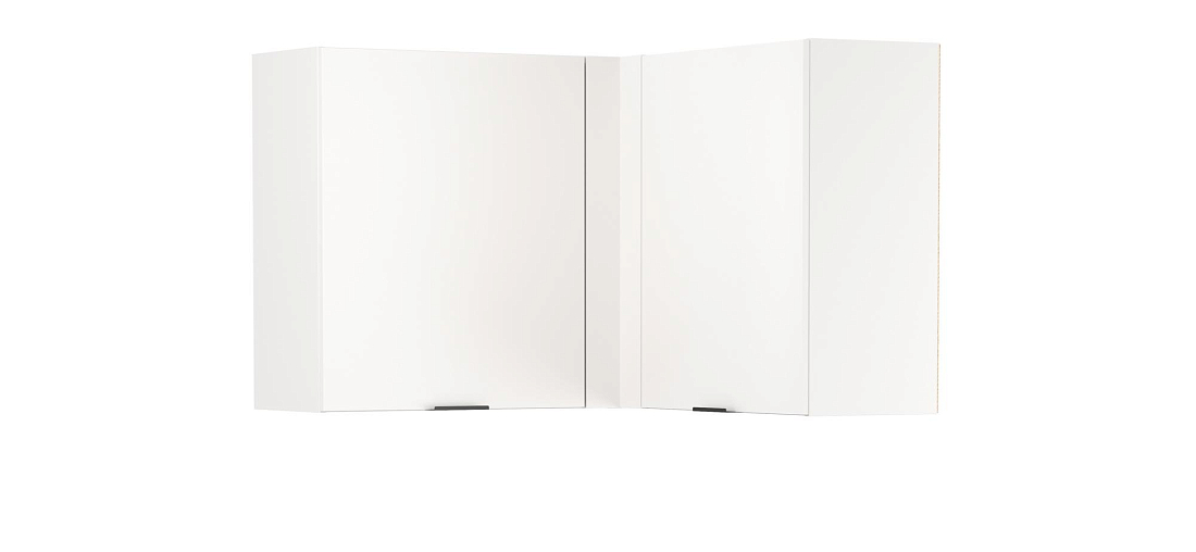 Шкаф навесной угловой Венера ЛДСП белый/фасад ЛДСП белый/ДВПО белый