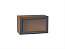 Шкаф верхний горизонтальный остекленный Сканди (358х600х320) Дуб Вотан/Graphite Softwood
