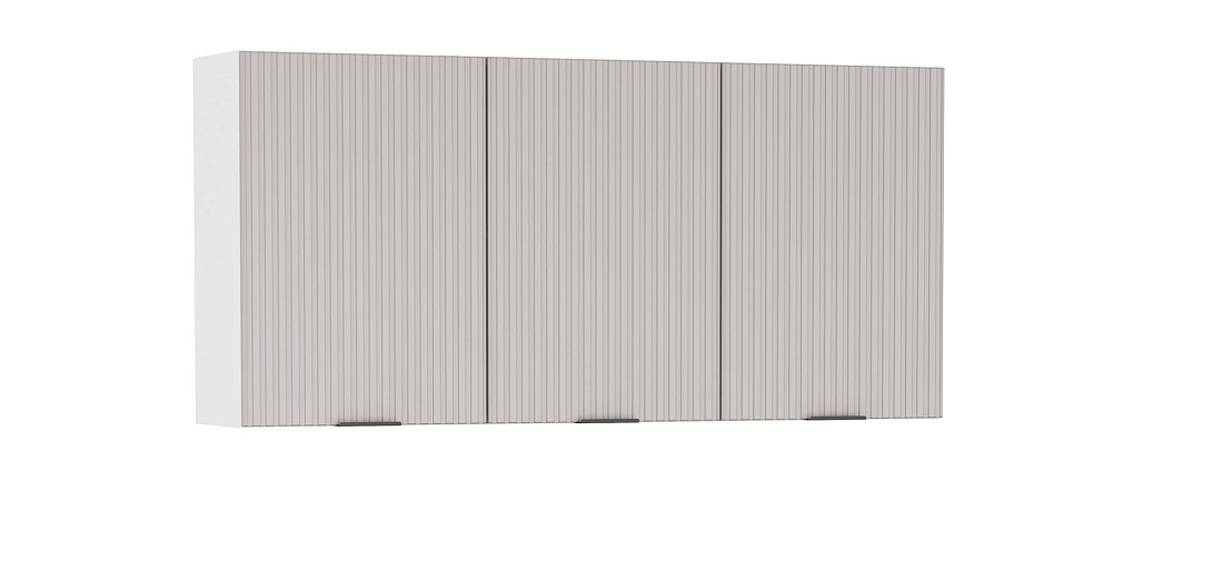 Шкаф навесной Венера (1500) МДФ белый/фасад МДФ с ПВХ кашемир фрезерованный/ДВПО белый