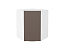 Шкаф верхний угловой Терра (716х600х600) Белый/Смоки Софт