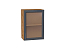 Шкаф верхний с 1-ой остекленной дверцей Сканди (716х500х320) Дуб Вотан/Graphite Softwood
