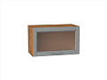 Шкаф верхний горизонтальный остекленный Сканди (358х600х320) Дуб Вотан/grey softwood